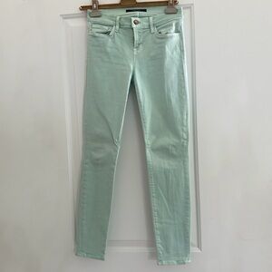 J Brand Skinny Crop Sea Green Jeans Size 26